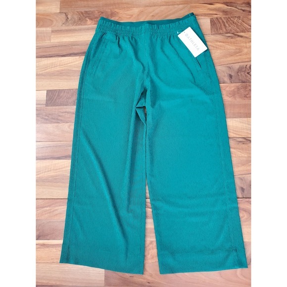 Nwt Athleta Women's Echo‎ Wide Crop Pants Emerald Green Size 10 - Picture 2 of 10